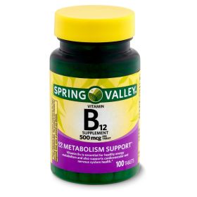 Spring Valley Vitamin B12 Supplement;  500 mcg;  100 Count