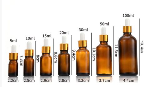 Glass Fine Oil Bottle Avoid Light Glue Head Dropper Bottle  Stock Bottling Cosmetics (Option: Brown-10ml)