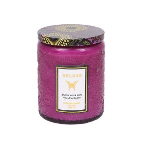 Embossed Glass Fragrance Handmade Gift Aromatherapy Soy Candles (Option: 200g-Grapefruit)