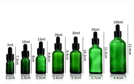 Glass Fine Oil Bottle Avoid Light Glue Head Dropper Bottle  Stock Bottling Cosmetics (Option: Green-15ml)