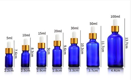 Glass Fine Oil Bottle Avoid Light Glue Head Dropper Bottle  Stock Bottling Cosmetics (Option: Blue-100ml)